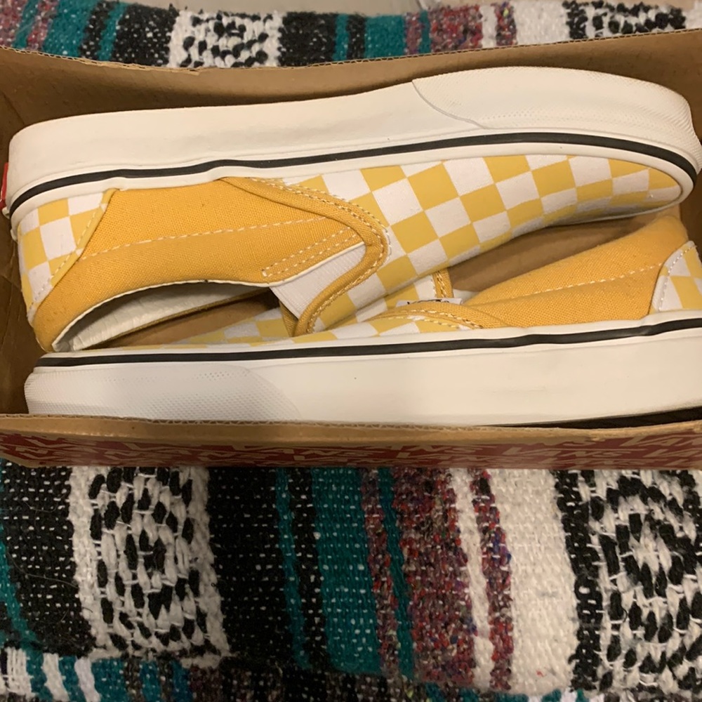 Yellow checkered Vans💛